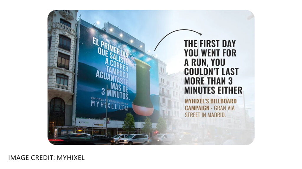 MYHIXEL billboard: the first day you went for a run, you couldn't last more than 3 minutes either